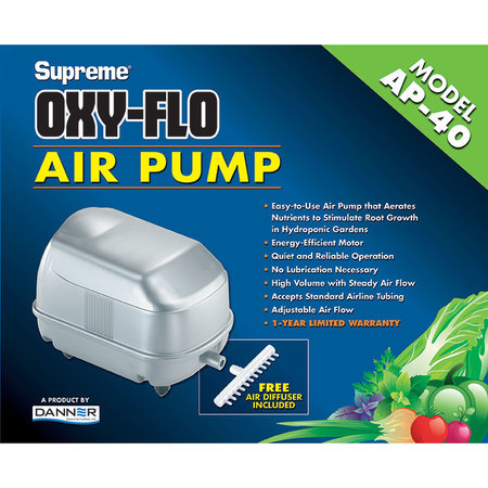 DANNER AP-40 air pump, Energy Efficient Motor, Quiet, High Vol Steady Air Flow. 40524
